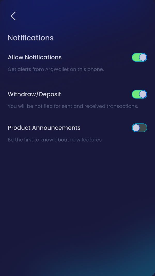 Notifications screen