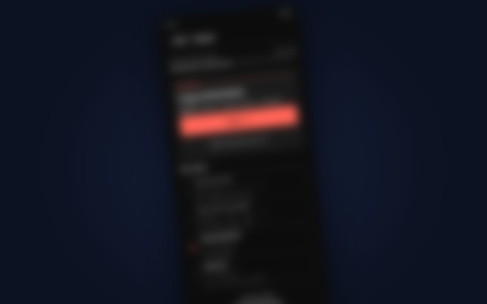 Blurred preview of an app screen in progress